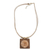 Gold accent wood pendant necklace, 'Beige Forest Flower' - 18k Gold Accent Beige Wooden Rose Necklace from Brazil