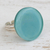 Fused glass cocktail ring, 'Tranquil Sky' - Handcrafted Celadon Green Fused Glass Disc Cocktail Ring thumbail