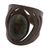 Labradorite wristband bracelet, 'Gemstone Gaze' - Brazilian Labradorite and Brown Leather Wristband Bracelet