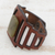 Jasper wristband bracelet, 'Chestnut and Meadows' - Art Deco Brown Leather Wristband Bracelet with Jasper