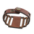 Jaspis-Armband - Art-Deco-Armband aus braunem Leder mit Jaspis