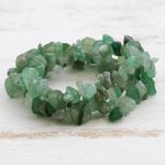 Quartz beaded stretch bracelets, 'Verdant Trio' (set of 3) - Green Quartz Beaded Stretch Bracelets from Brazil (Set of 3)