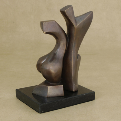 Bronze sculpture, 'Magic' - Romance-Themed Abstract Bronze Sculpture from Brazil