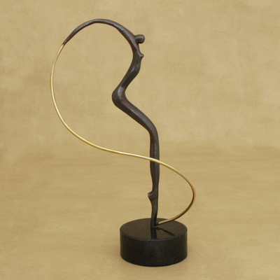 Escultura de bronce - Escultura de bronce de bellas artes de una bailarina de Brasil
