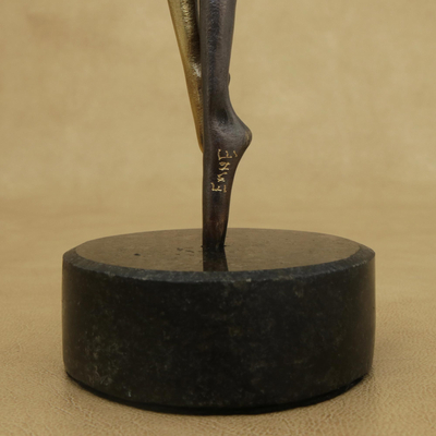 Bronze sculpture, 'Shadow' - Fine Art Bronze Sculpture of Two Figures from Brazil