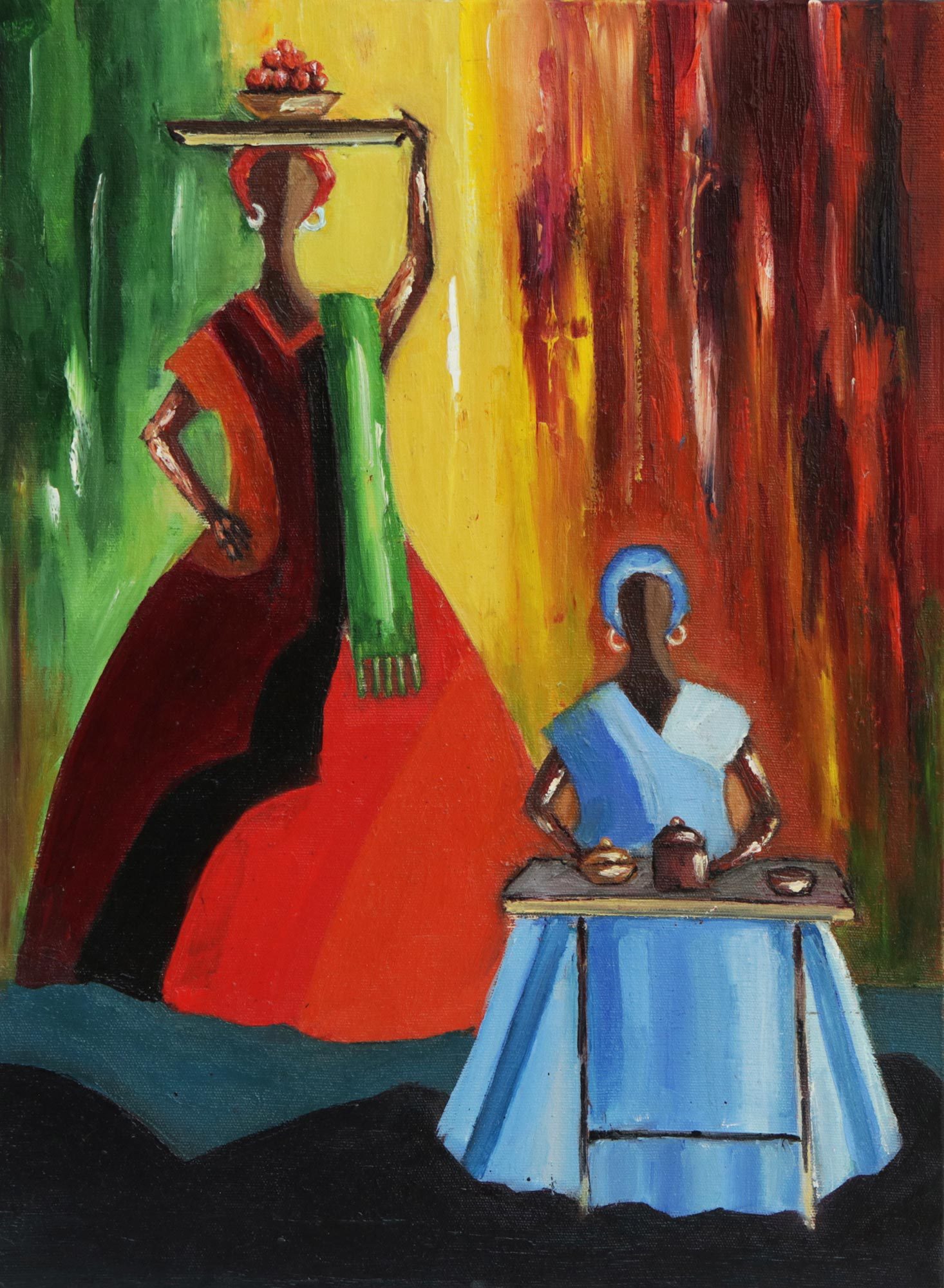 UNICEF Market Expressionist Painting of Bahian Women from Brazil