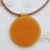Art glass pendant necklace, 'Round Sun' - Yellow-Orange Round Glass Pendant Necklace from Brazil thumbail
