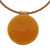 Art glass pendant necklace, 'Round Sun' - Yellow-Orange Round Glass Pendant Necklace from Brazil (image 2a) thumbail