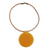 Art glass pendant necklace, 'Glowing Sun' - Yellow-Orange Art Glass Pendant Necklace from Brazil (image 2d) thumbail