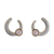 Gold plated rose quartz drop earrings, 'Magnificent Horseshoes' - Gold Plated Curved Rose Quartz and Rhodium Drop Earrings