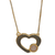 Vergoldete Drusy-Achat-Anhänger-Halskette - Herzförmige vergoldete Achat-Quarz-Anhänger-Halskette