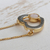 Gold plated drusy agate pendant necklace, 'Gleaming Romance' - Heart-Shaped Gold Plated Agate Quartz Pendant Necklace