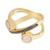Gold plated drusy agate band ring, 'Cosmic Rings' - Gold Plated Drusy Agate Band Ring from Brazil