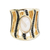 Gold accented quartz band ring, 'Wavy Darkness' - Wavy Gold Accented Quartz Band Ring with Rhodium Accents (image 2a) thumbail