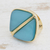 Gold plated agate signet ring, 'Contemporary Triangles' - Modern Gold Plated Agate Signet Ring from Brazil thumbail