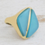Gold plated agate signet ring, 'Contemporary Triangles' - Modern Gold Plated Agate Signet Ring from Brazil (image 2b) thumbail