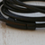 Leather cord bracelet, 'Dark Rivers' - Black Leather Cord Bracelet from Brazil (image 2d) thumbail