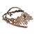 Leather collar necklace, 'Brazilian Foliage in Almond' - Leaf-Pattern Leather Collar Necklace in Almond from Brazil