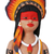 Keramische Figur, 'Terena Frau mit Krone'. - Handgefertigte keramische Terena-Frau aus dem brasilianischen Amazonas