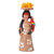 Ceramic figurine, 'Terena Woman with Orchids' - Handcrafted Ceramic Figurine of a Brazilian Terena Woman