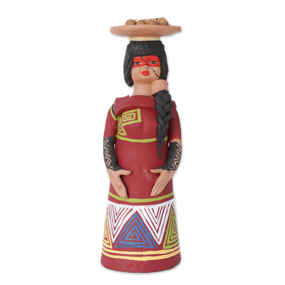Brazilian Handcrafted Ceramic Terena Woman from the Amazon
