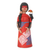 estatuilla de cerámica - Figura de Cerámica de Mujer Terena con Tucán de Brasil