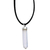 Quartz pendant necklace, 'Powerful Crystalline Essence' - Clear Quartz Obelisk on Adjustable Cord Pendant Necklace