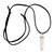 collar con colgante de cuarzo - Obelisco de cuarzo transparente en collar con colgante de cordón ajustable