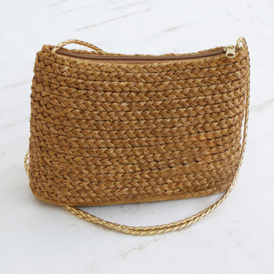 Golden grass shoulder bag, Woven Sunlight