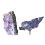 Sodalite and amethyst sculpture, 'Blue Morpho Butterfly' - Petite Sodalite and Amethyst Morpho Butterfly Sculpture