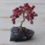 Rosenachat Mini-Edelsteinbaum, 'Kirschblüten', 'Cherry Blossoms - Achat und Amethyst Brasilianische Mini-Edelsteinbaum-Skulptur