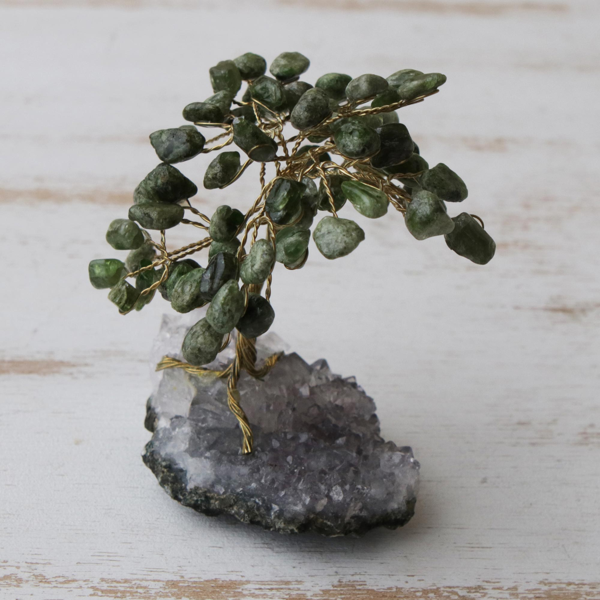 UNICEF Market | Diopside and Amethyst Brazilian Mini Gemstone Tree ...
