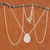 Rosenquarz-Anhänger-Halskette, (16 Zoll) - Zeitgenössischer brasilianischer Rosenquarz und Silber 16