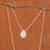 Rose quartz pendant necklace, 'Love Drop' (16 inch) - Contemporary Brazilian Rose Quartz and Silver 16 (image 2c) thumbail