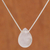 Rose quartz pendant necklace, 'Love Drop' (18 inch) - 18 In Contemporary Brazilian Rose Quartz and Silver Necklace thumbail