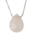 Rose quartz pendant necklace, 'Love Drop' (18 inch) - 18 In Contemporary Brazilian Rose Quartz and Silver Necklace (image 2c) thumbail