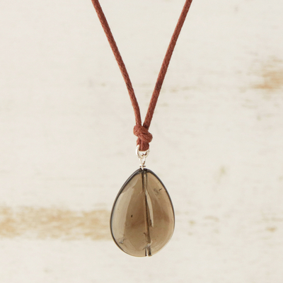 Smoky quartz pendant necklace, Gemstone Mystique