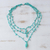 Amazonite and jade pendant necklace, 'Aqua Crochet' - Amazonite and Jade 3 Strand Crochet Necklace from Brazil (image 2b) thumbail