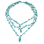 Amazonite and jade pendant necklace, 'Aqua Crochet' - Amazonite and Jade 3 Strand Crochet Necklace from Brazil (image 2d) thumbail