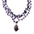 Amethyst pendant necklace, 'Violet Crochet' - Handcrafted Amethyst 3 Strand Crochet Necklace from Brazil (image 2a) thumbail