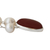 Collar con colgante de perlas cultivadas y cornalina - Collar de Perlas Cultivadas Blancas y Cornalina de Brasil