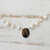 Cultured pearl and tiger's eye pendant necklace, 'Honey in the Clouds' - White Cultured Pearl and Tiger's Eye Necklace from Brazil thumbail