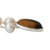 Cultured pearl and tiger's eye pendant necklace, 'Honey in the Clouds' - White Cultured Pearl and Tiger's Eye Necklace from Brazil (image 2d) thumbail