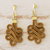 Gold accent golden grass dangle earrings, 'Capricious Coils' - Curvy Brazilian Golden Grass Earrings with 18k Gold Plate