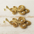 Gold accent golden grass dangle earrings, 'Golden Curls' - Brazilian Golden Grass and Rhinestone Curlicue Earrings