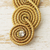 Gold accent golden grass dangle earrings, 'Sparkle and Spin' - Golden Grass Earrings with 18k Gold and Rhinestones