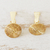 Gold accent golden grass clip-on earrings, 'Sun Disk' - Gold Accent Golden Grass Sun Disk Clip-On Earrings thumbail