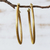 Gold accent golden grass half hoop earrings, 'Natural Dynamic' (2.5 Inch) - (2.5 Inch) Brazilian Golden Grass Gold Half hoop Earrings (image 2b) thumbail