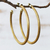 Gold accent golden grass half hoop earrings, 'Natural Dynamic' (2.5 Inch) - (2.5 Inch) Brazilian Golden Grass Gold Half hoop Earrings (image 2c) thumbail