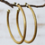 Gold accent golden grass half hoop earrings, 'Natural Dynamic' (3 Inch) - (3 Inch) Brazilian Golden Grass Gold Half hoop Earrings